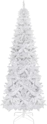 Miniatura 42 de MUPATER Árbol de Navidad artificial preiluminado de 5 pies, con nieve flocada y soporte de metal, luces blancas cálidas, decoración navideña