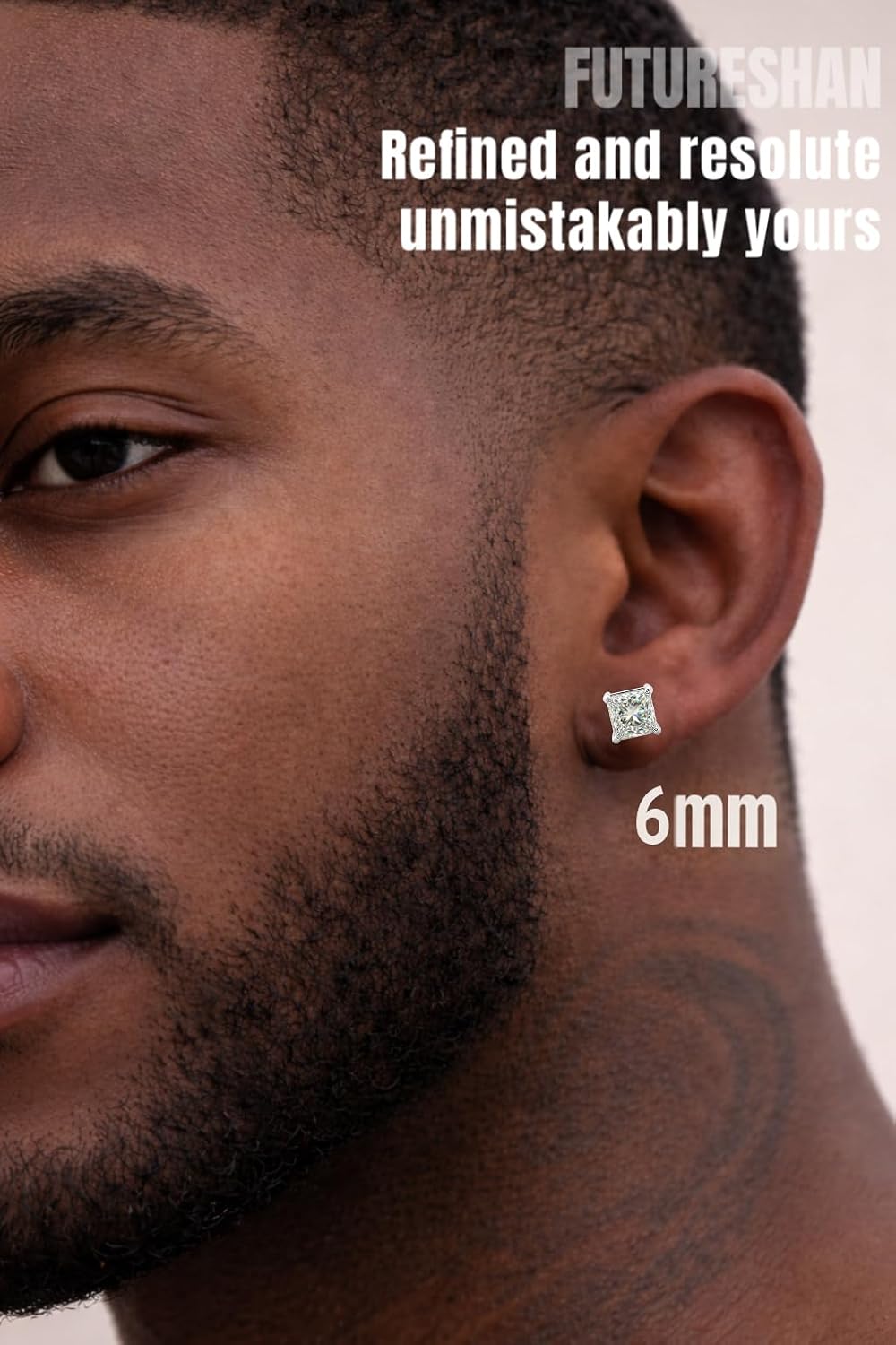 2 Pairs Magnetic Earrings for Men with 5A Cubic Zirconia, Stainless Steel Clip On Fake Earrings Non Pierced Magnet Nose Stud Piercings for Women, 6/8MM Simulated Diamond, Gold/Silver/Black Color