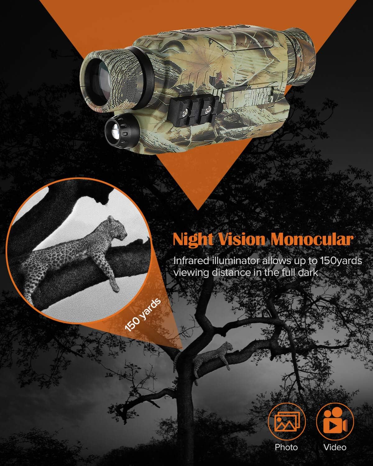 Blасk Frіdау Sаlе 2022 BOBLOV Night Vision Monocular, Digital Infrared Night Scope for Hunting, 5x32 Monocular with Camera & Camcorder, 200Yards Full Dark, Camouflage with Extra Fliter for Day (Camouflage) Bеѕt Quаlіtу 🔥 BOBLOV Night Vision Monocular, Digital Infrared Night Scope for Hunting, 5x32 Monocular with Camera & Camcorder, 200Yards Full Dark, Camouflage with Extra Fliter for Day (Camouflage)
