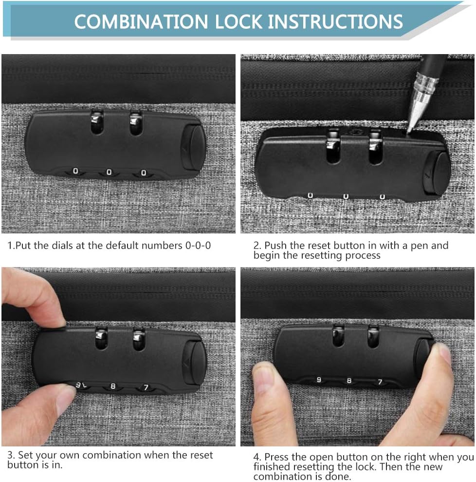 Smell Proof Bags with Combination Lock - Linkax Smell Proof Box Carbon Lining Odor Proof Stash Case Container Box No Smell Pouch for Smelly Products, Lock Box Travel Storage Bag Case