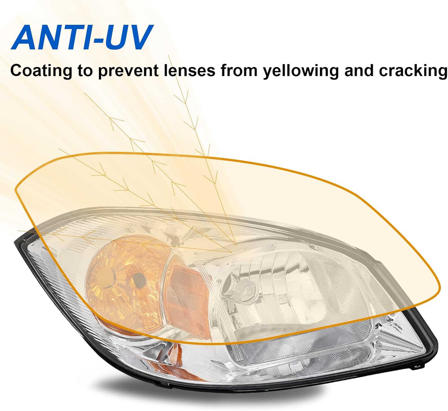 Headlight Assembly Compatible with 2005 2006 2007 2008 2009 2010 05 06 07 08 09 10 2005-2010 Chevrolet Chevy Cobalt/2005-2006 Pontiac Pursuit/2007-2009 Pontiac G5