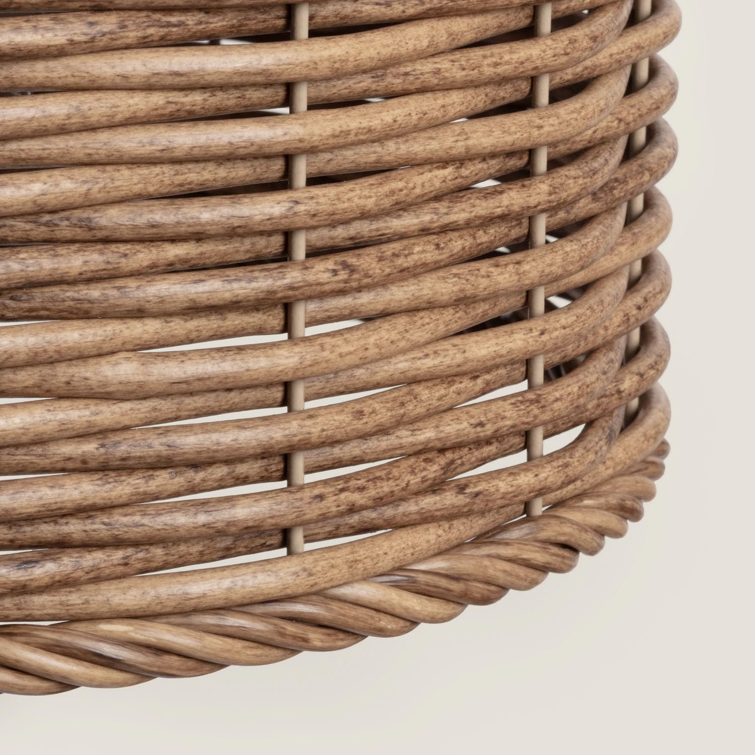 LEDKIA LIGHTING Lámpara Colgante Exterior Efecto Ratán Léa Drum S Natural E27