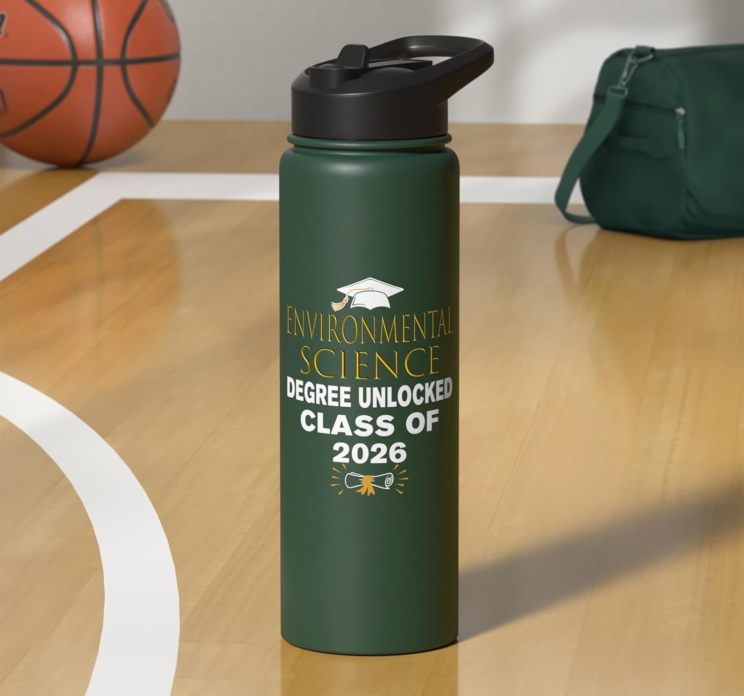 Environmental Science Degree Unlocked Class of 2026 Stainless Steel Insulated Water Bottle