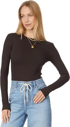 Madewell Women's Modal Rib Long Sleeve Crew Neck Top