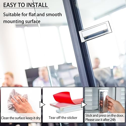 Miniatura 10 de Door Pull Handle Adhesive Self Stick Acrylic Drawer Pulls Mirrored Beveled Knob large Clear Instant Handle stick on knobs for Cabinet Wardrobe