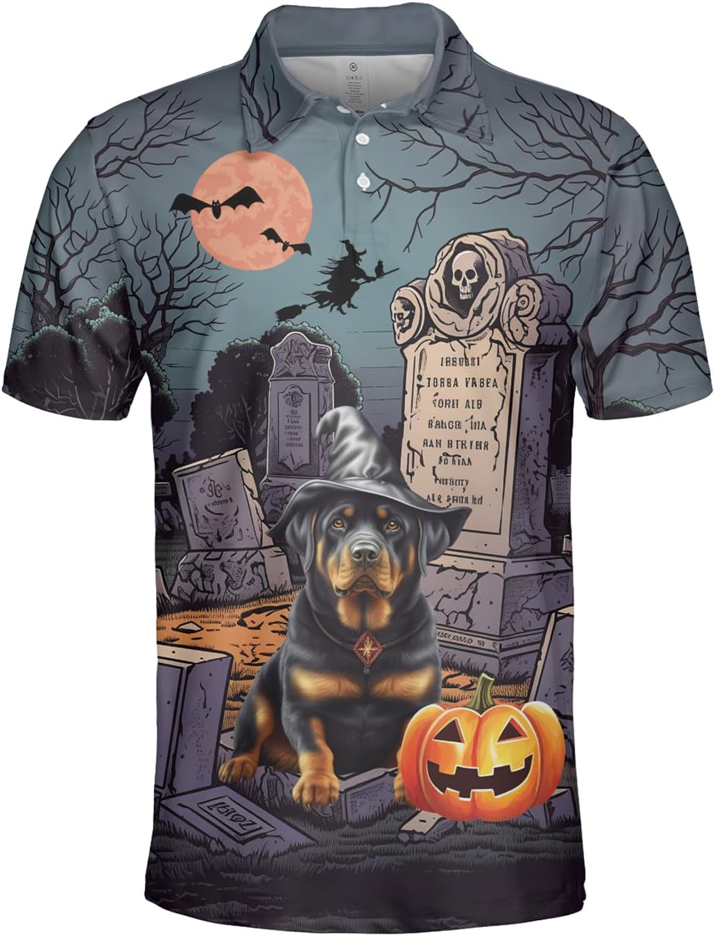 Dog Golf Polo Shirts for Men - Halloween Mens Golf Shirts Short Sleeve Dry Fit Casual Tennis T-Shirt S23