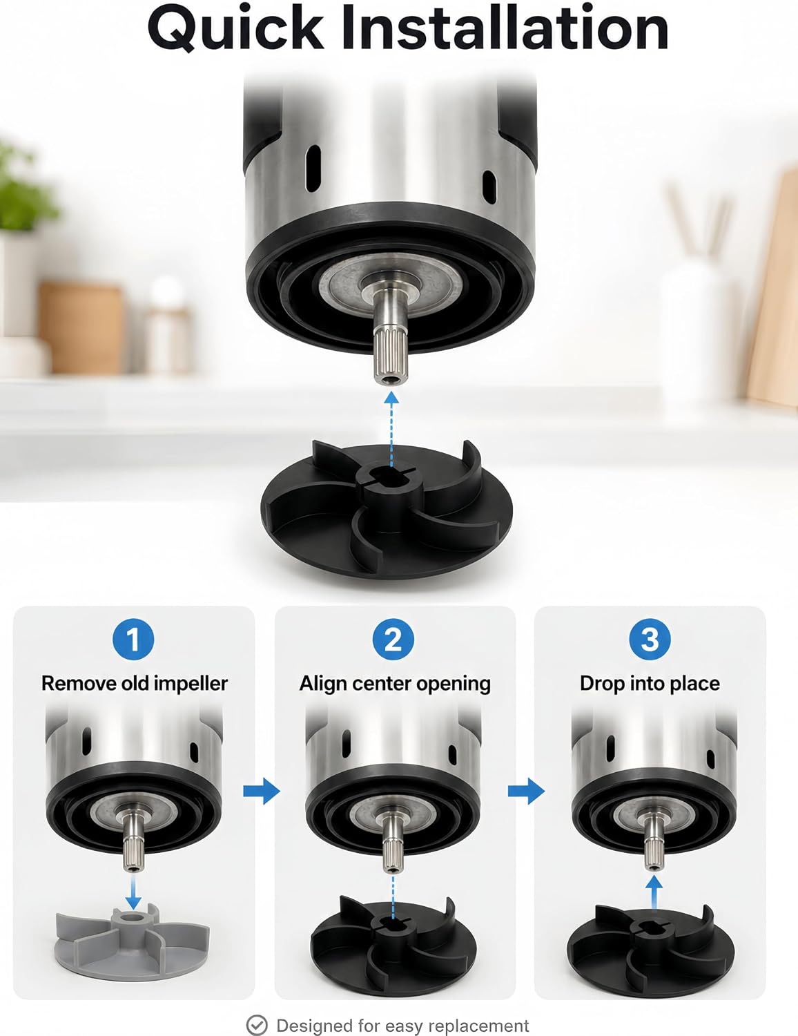 Replacement Impeller Compatible with Anova AN500 Sous Vide, High-Efficiency Circulation Replacement, Durable & Easy Install for Precise Cooking