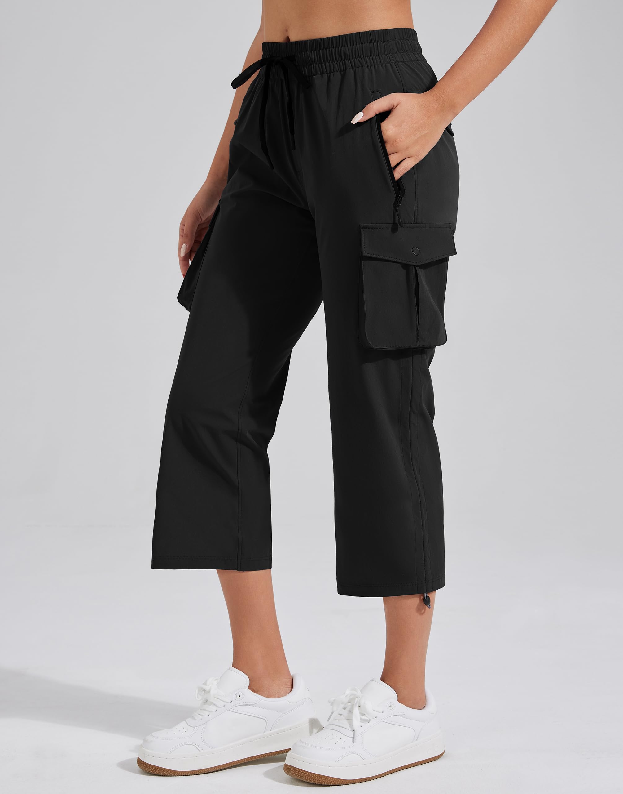 Pioneer Camp Pantalon capris cargo de randonnée léger à séchage rapide pour femme, pantalon d'été extensible pour femme, décontracté
