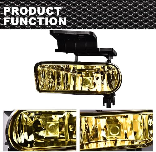 Miniatura 5 de CNNELL Conjunto de luces antiniebla compatible con Chevy Silverado 1500 2500 2001-2002 Chevy Silverado 35002000-2006 Chevy Suburban Tahoe (lente