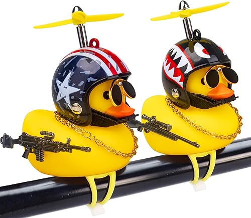 wonuu 2 adornos de goma para automóvil, decoración de tablero de pato para apretar, decoración de bicicleta para ciclismo, motocicleta y bicicleta,
