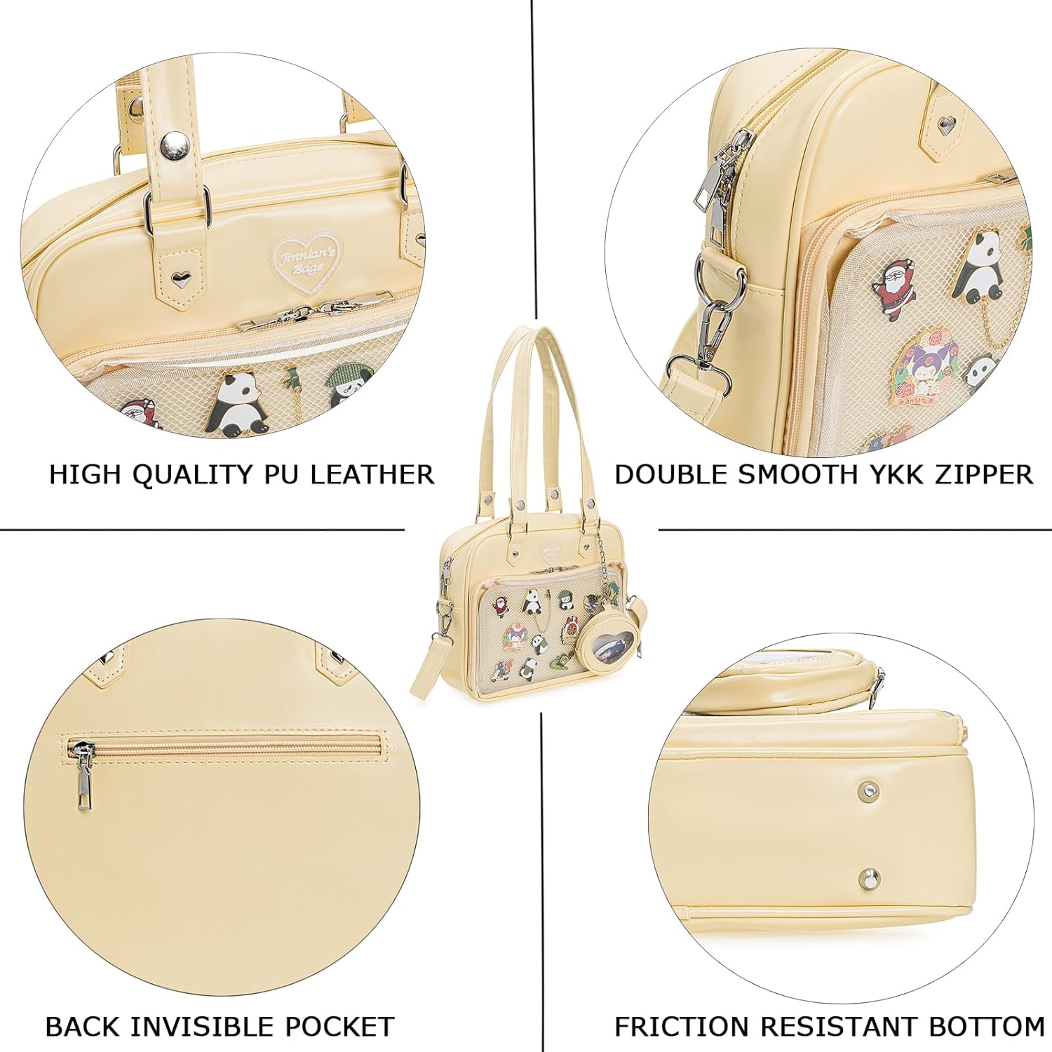 Ita Bag Crossbody Handbags Kawaii Shoulder Purse Square Backpack with Insert Anime Pins Display - Image 7