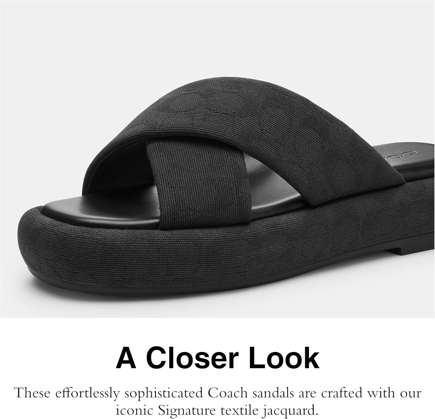 COACH Penelope Signature C Sandal, Charcoal/Black 11 - Image 4