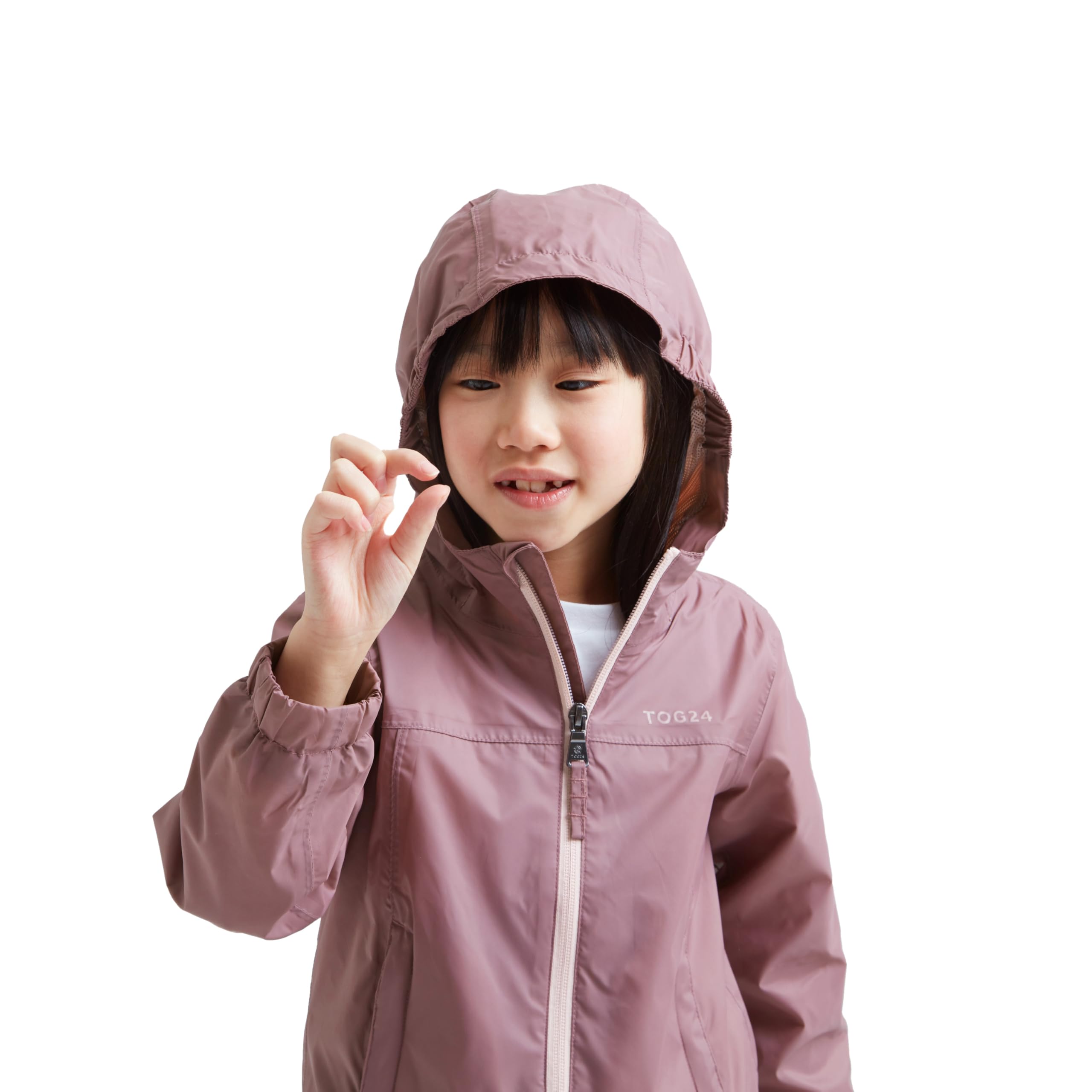 TOG24 Copley Kids Lightweight 100% Waterproof Jacket with Hood, 5K Waterproof Packaway Rain Jacket with Carry Bag, Windproof & Breathable, Ideal for School and General Outdoor Use