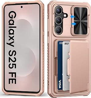 BXYJY for Samsung Galaxy S25 FE Case Wallet, Credit Card Holder, Rose Gold