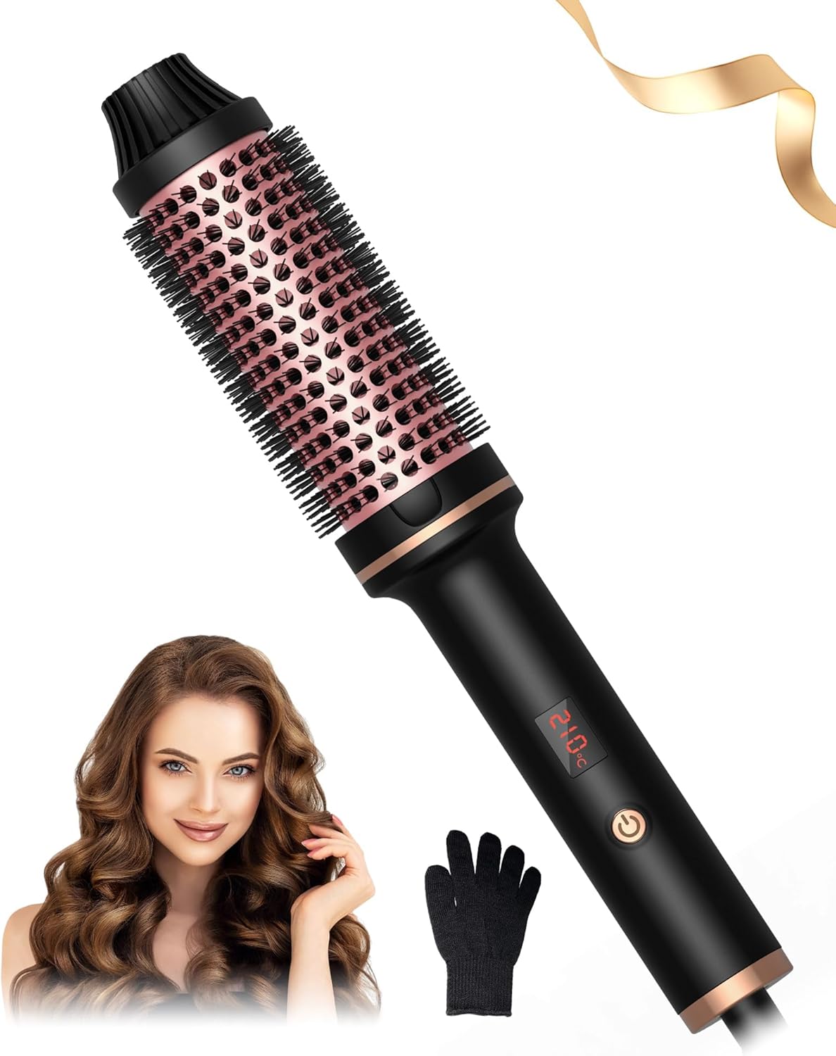 Thermal Brush 38 mm thermische borstel, 120 – 210 °C, verwarmde ronde borstel, 3-in-1, verhoog het haarvolume, losse krullen, glad haar, licht compact formaat, dubbele spanning, geschikt voor op reis Thermal Brush 38 mm thermische borstel, 120 – 210 °C, verwarmde ronde borstel, 3-in-1, verhoog het haarvolume, losse krullen, glad haar, licht compact formaat, dubbele spanning, geschikt voor op reis