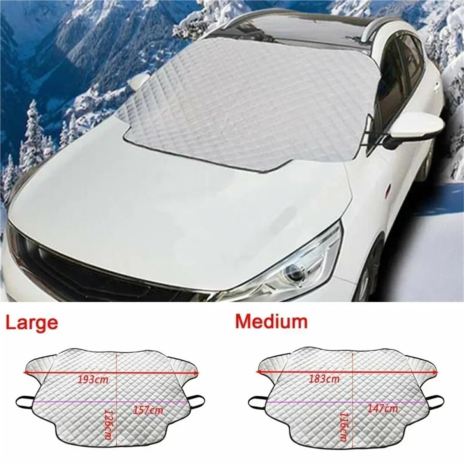 Cubierta del desempañador del Parabrisas del autom Cubierta magnética para Parabrisas de Coche, Protector Nieve para Invierno, contra heladas, Parasol para Exteriores(193x126cm)