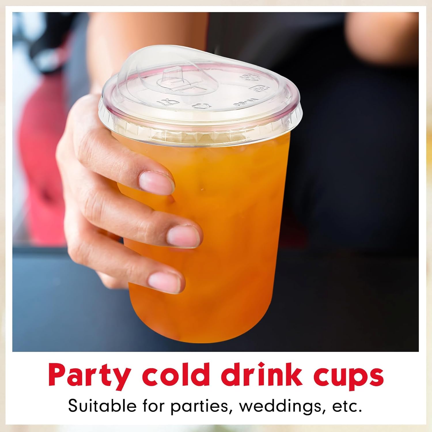 LemonRoad 50 Sets Plastic Cups with Strawless Sip Lids, Thickened Round Bottom PET Disposable Clear Cups for Iced Coffee Smoothie Cold Beverage Coffee Shops and Party Catering(Pink,16 oz) - Image 5