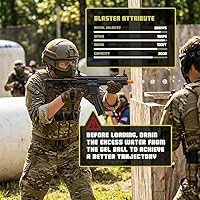 Vista 6 de EMERBU EMERBU - Pistola de bolas de gel de grado profesional mejorado por EMERBU - Cuerpo de metal y nailon - Alta potencia de 11.1 V - Juego