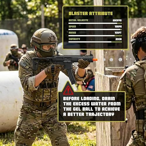 Miniatura 6 de EMERBU EMERBU - Pistola de bolas de gel de grado profesional mejorado por EMERBU - Cuerpo de metal y nailon - Alta potencia de 11.1 V - Juego