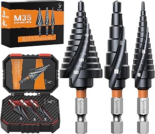3PCS Premium HSS & Cobalt Spiral Step Drill B...,