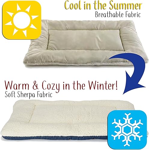 Miniatura 2 de Pet Dreams Cama para perros, no tóxica, reversible, lavable, color caqui, mediana de 30 pulgadas, 1.5 libras, capacidad de 350 libras