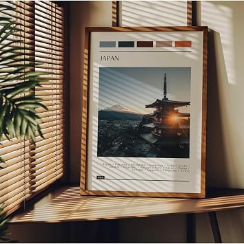 Fark Tan t m Travel Art  er evesiz Poster, Modern Dekoratif  er evesiz Poster, Tablo, Japon, 30 x 40