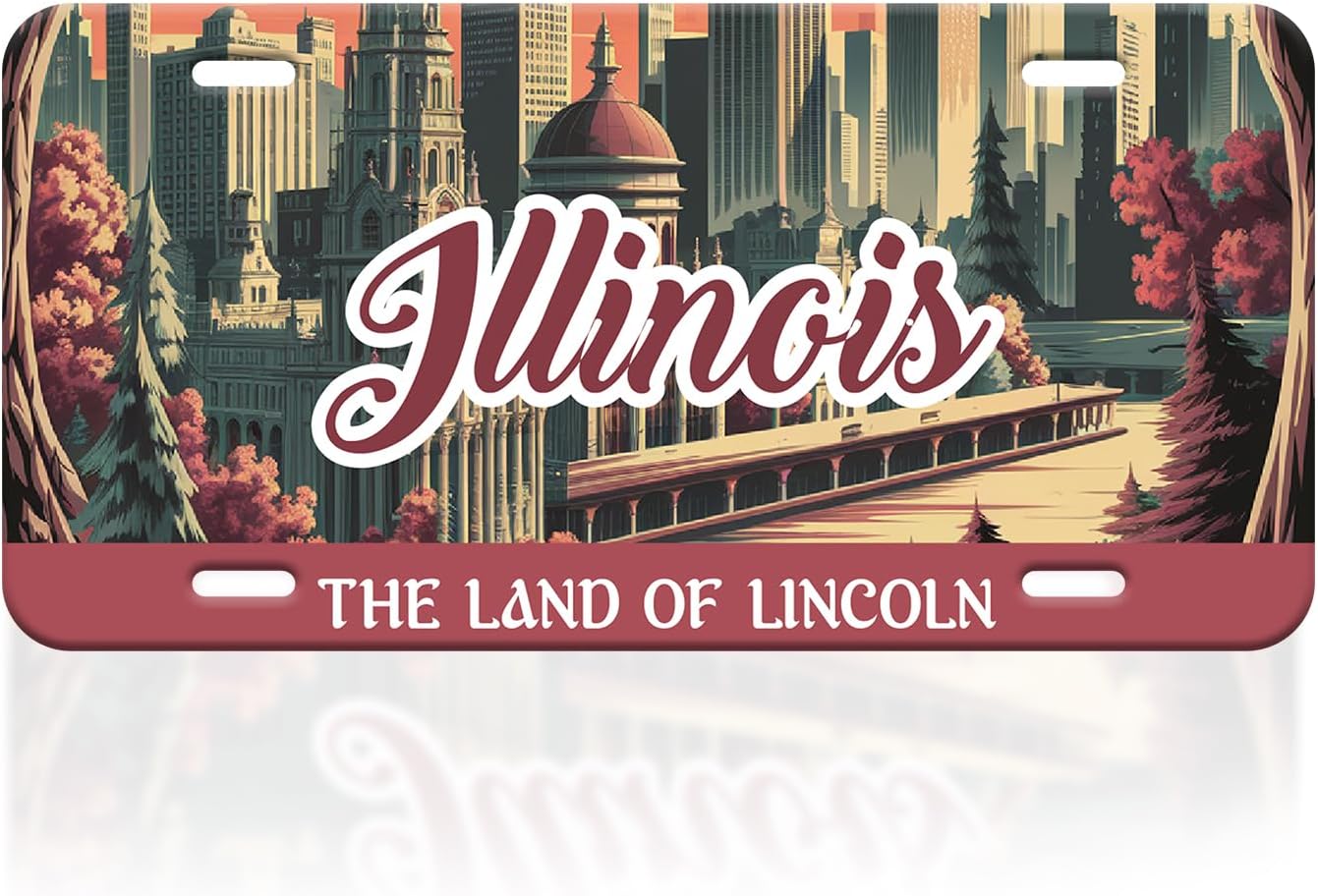 Illinois License Plate USA State Personalise Car Front