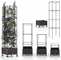 Fioriera Con Traliccio Per Piante Rampicanti - Vaso Rialzato Con Auto-irrigazione, 170x40x32cm, Per Esterno - Foto 9