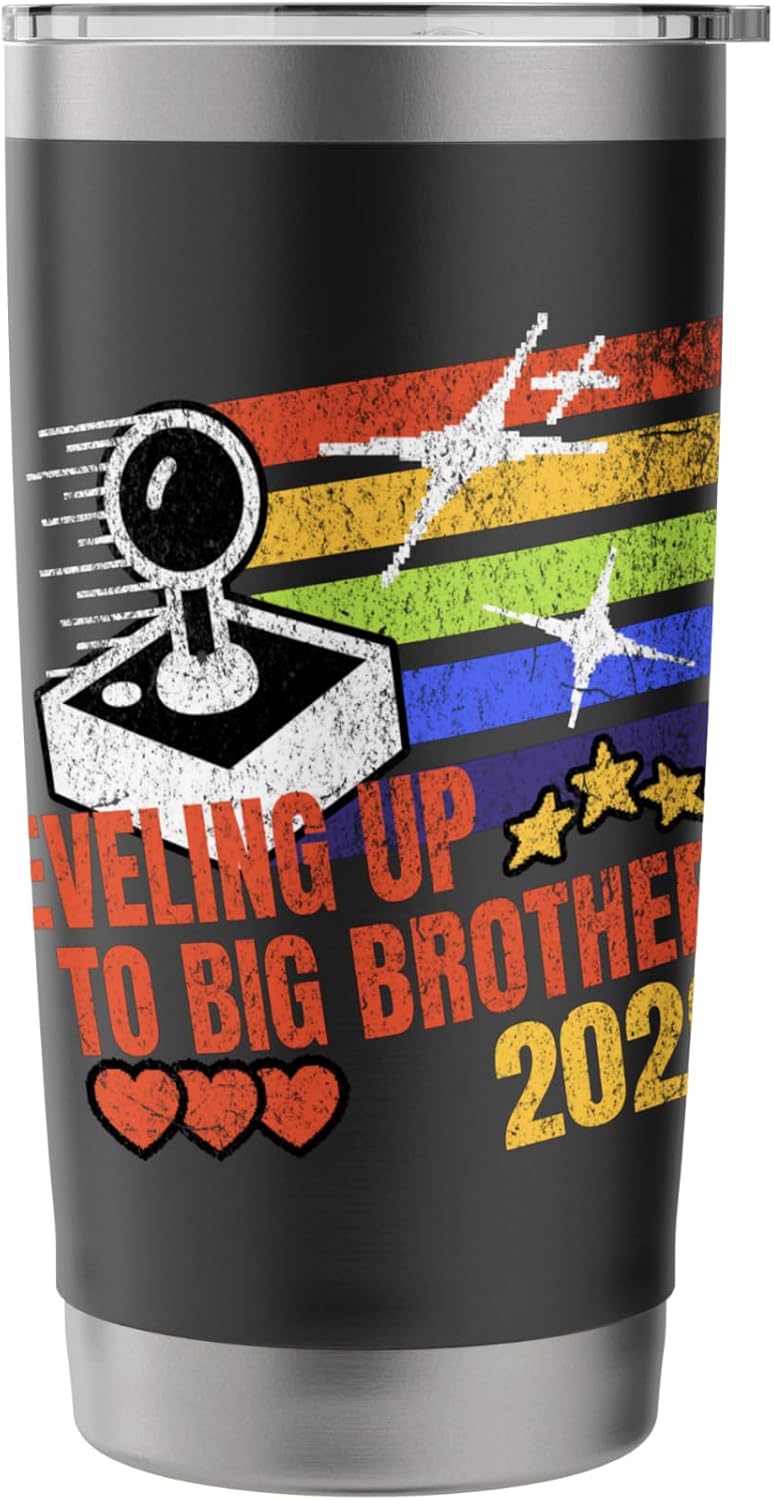 New Big Brothers Leveling Up to Big Brothers 2026 Gamer Stainless Steel Insulated Tumbler image 3