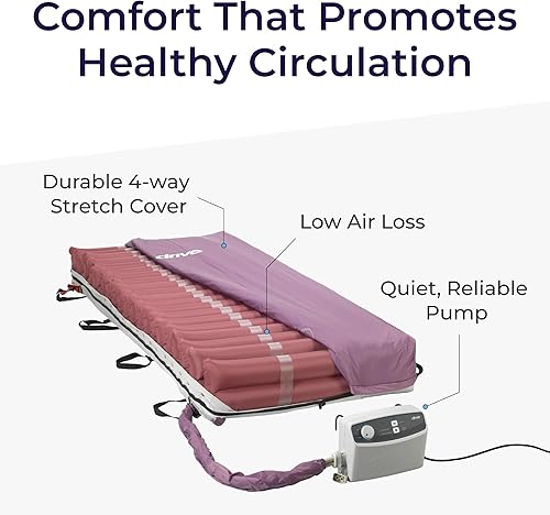 Miniatura 4 de Sistema de repuesto de colchón con baja pérdida de aire alternando presión, color morado oscuro, 8", Drive Medical Med