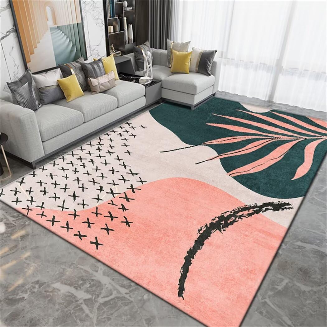 Tapis pas chere tapis salon moderne vert lavable pour maison familiale