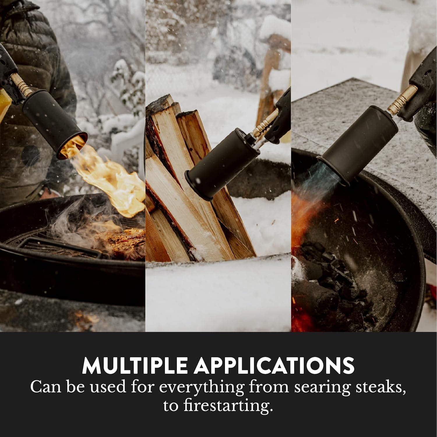 GasOne 1lb Propane Torch – Auto Ignition Handheld Torch – Adjustable Flame Control Food Torch with Ergonomic Grip Handle – Safe and User Friendly Culinary Torch