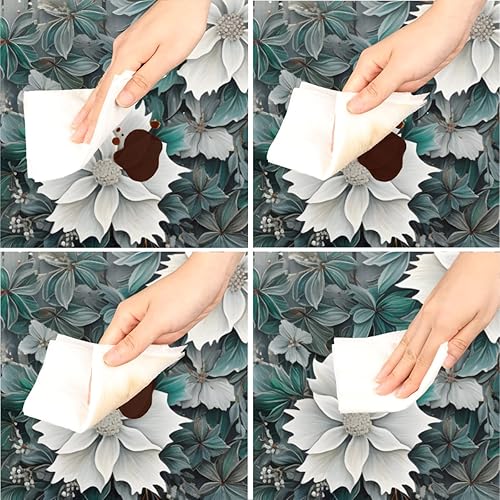 Vista 283 de Pardick Mantel redondo ajustable con diseño de flores de arte en acuarela con mantel elástico, mantel elástico redondo, impermeable, lavable, se