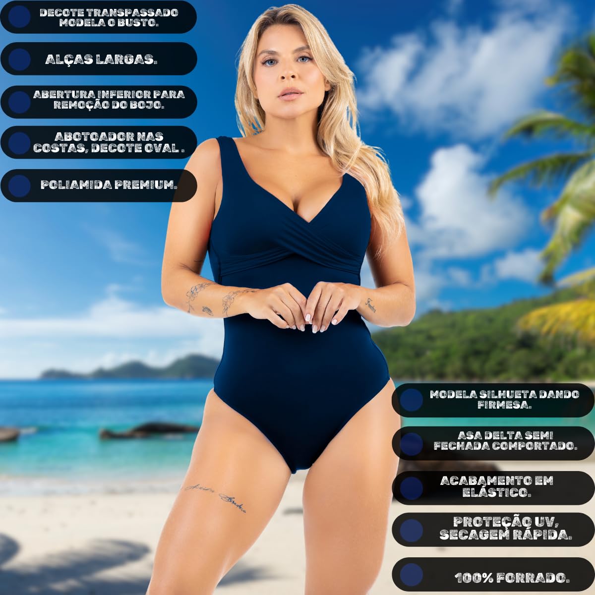 Maiô Feminino Moda Praia Body Transpassado Bicolor Afina Silhueta Com Bojo Alta Sustentação Malha Poliamida Chapa Barriga em promoção! Veja a oferta e mais achadinhos de Moda praia 7 Hoje é o melhor dia para comprar Maiô Feminino Moda Praia Body Transpassado Bicolor Afina Silhueta Com Bojo Alta Sustentação Malha Poliamida Chapa Barriga com aquele preço maroto! Promoção! Aproveite a oferta! 7