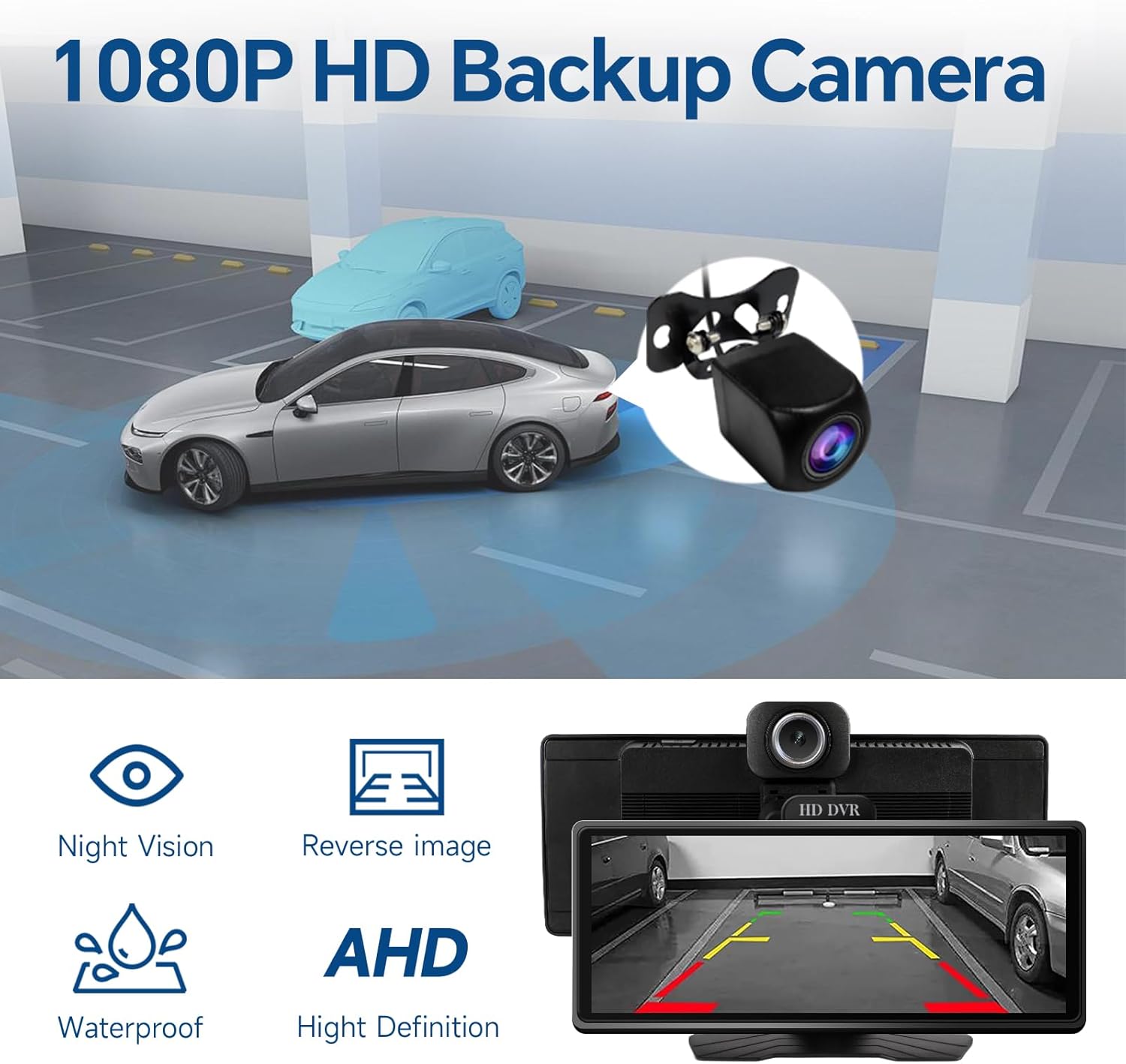 Portable Wireless Carplay Car Stereo, 10.26" HD Touchscreen for Car with Apple CarPlay & Android Auto with Backup Camera, GPS, Bluetooth, Voice Control, Mirror Link, FM, AUX, Universal Fit