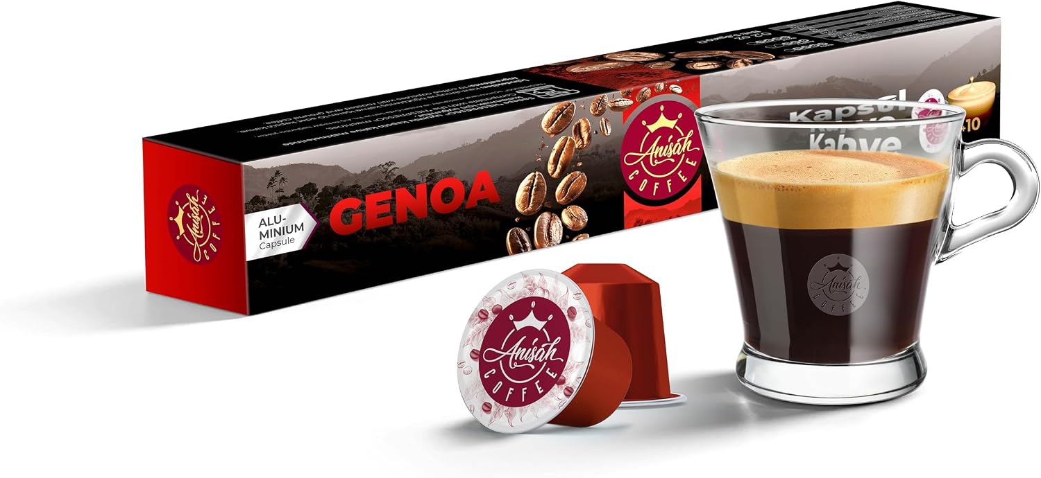 Anisah Coffee Genoa Nespresso Compatible Capsule Coffee, 10-pack