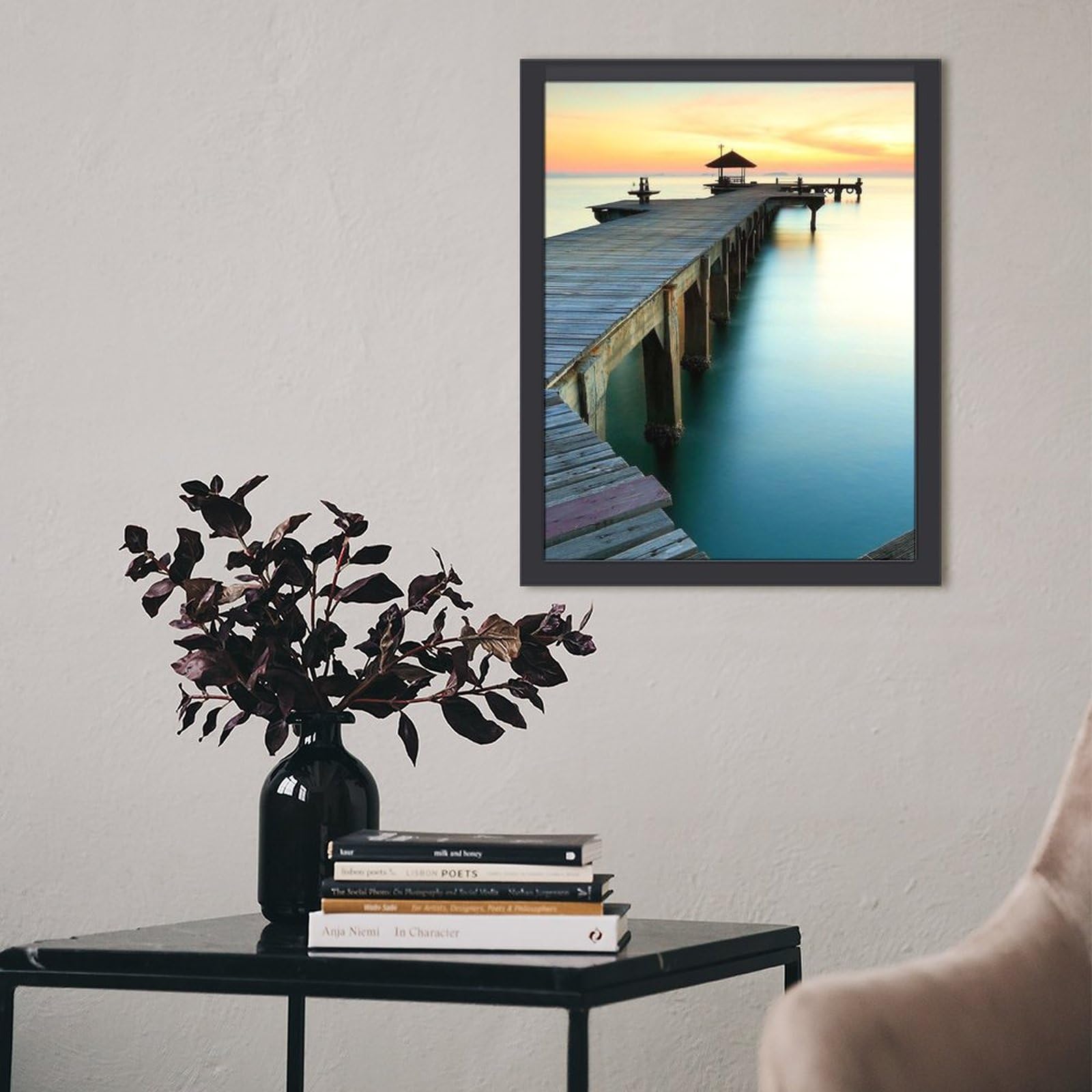 風景画 キャンバスアート 海 桟橋 風景画 キャンバスアート 海 桟橋