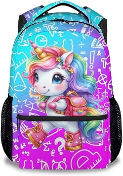 UNIKITTY Unicorn Backpack for Girls, Kids School Bookbag for Primary