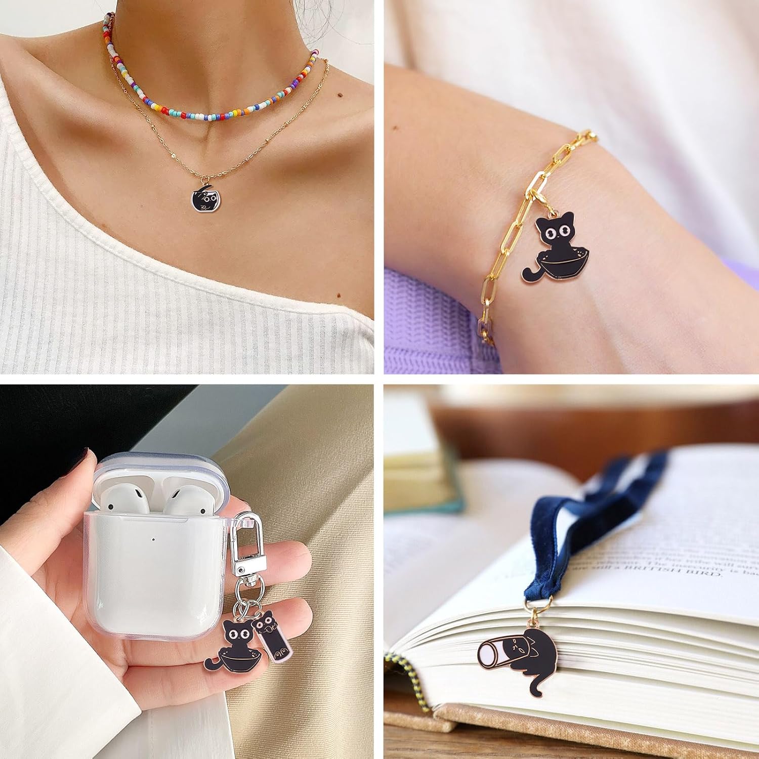 Enamel Cat Charms Cute Cartoon Pet Kitten Pendants Lovely Pet Animal Metal Dangle Charms for DIY Crafts Earring Necklace Keychain Jewelry Making - Image 7