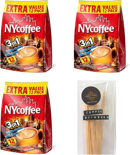 NYCoffee 3 in 1 Coffee Sachets Bundled with Temas Store Coffee