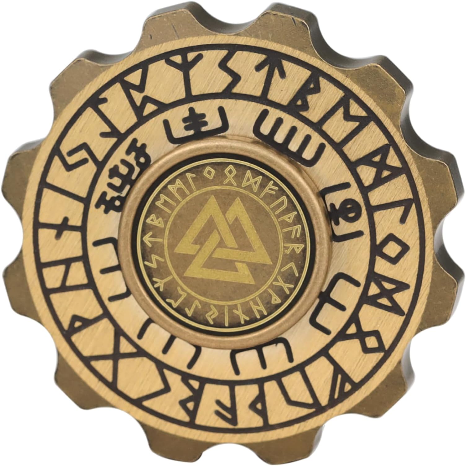 FREELOVE Viking Pirate Fidget Spinners for Adults, Heavy Metal Figette Spin, Premium Bearing, Silent Long Spinning, Small Gossip Desgin, Brass