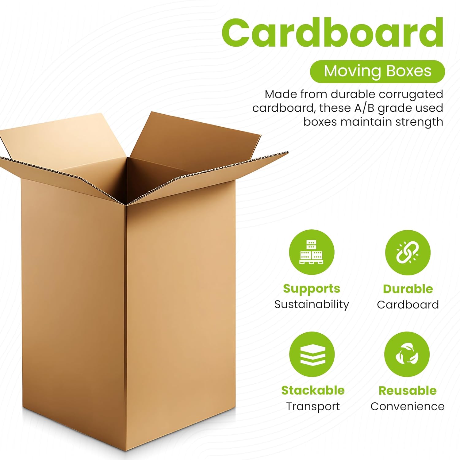 Concession Essentials Moving Boxes, Medium 10x10x18 inches, Used A/B Grade, Pack of 10