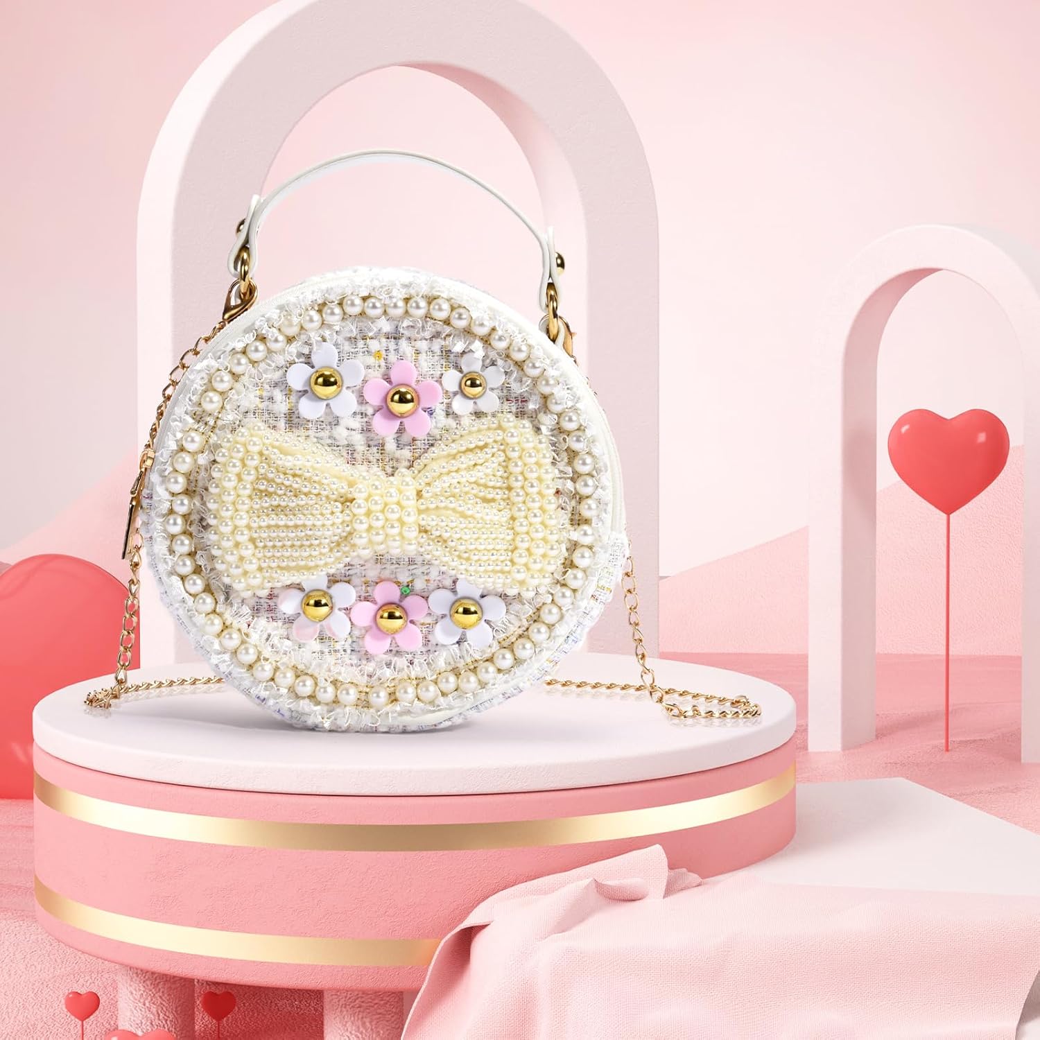 Girls Princess Bunny Purses Cute Crown Crossbody Bag Handbag with Pearl Handle for girls | Princess, Bunny, Cute, Crown, Pearl Handle, for girls - Image 7