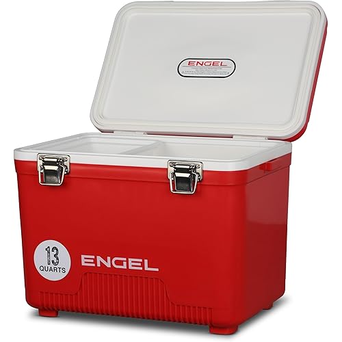 ENGEL 13qt Leak-Proof, Air Tight, Drybox Cooler and Small Hard Shell Lunchbox for Men and Women