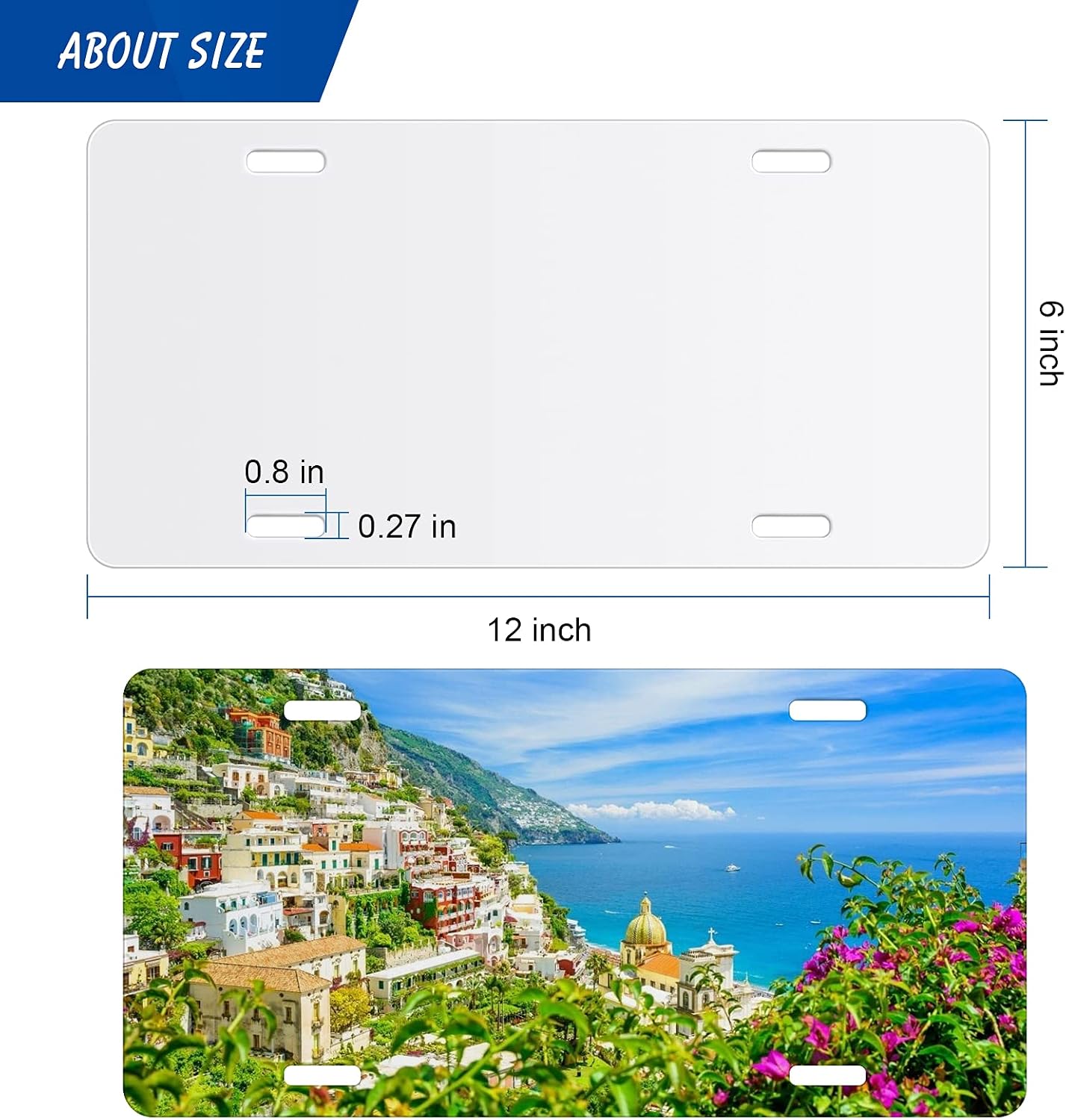 4Pcs Blank Windspeed Sublimation license plate Car Blank for Sublimation, Halloween Christmas car Decoration (White)