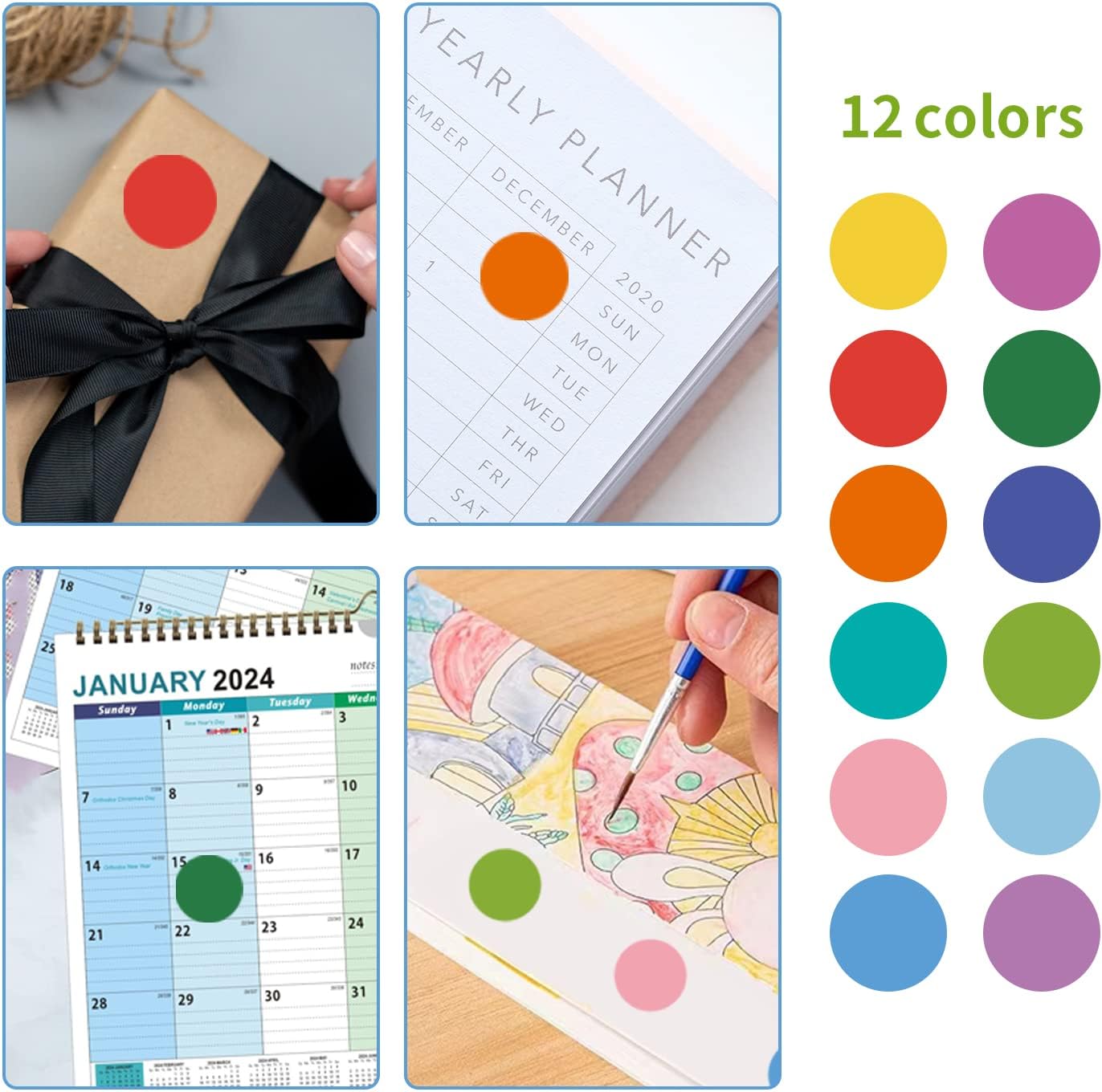 REGELETO 4200 PCS 0.75 Inch 12 Colors Round Colored Dot Stickers for Student Teaching Papers, Color Coding Labels, Circle Dots Stickers for Office and Classroom (25 Sheets) image 4