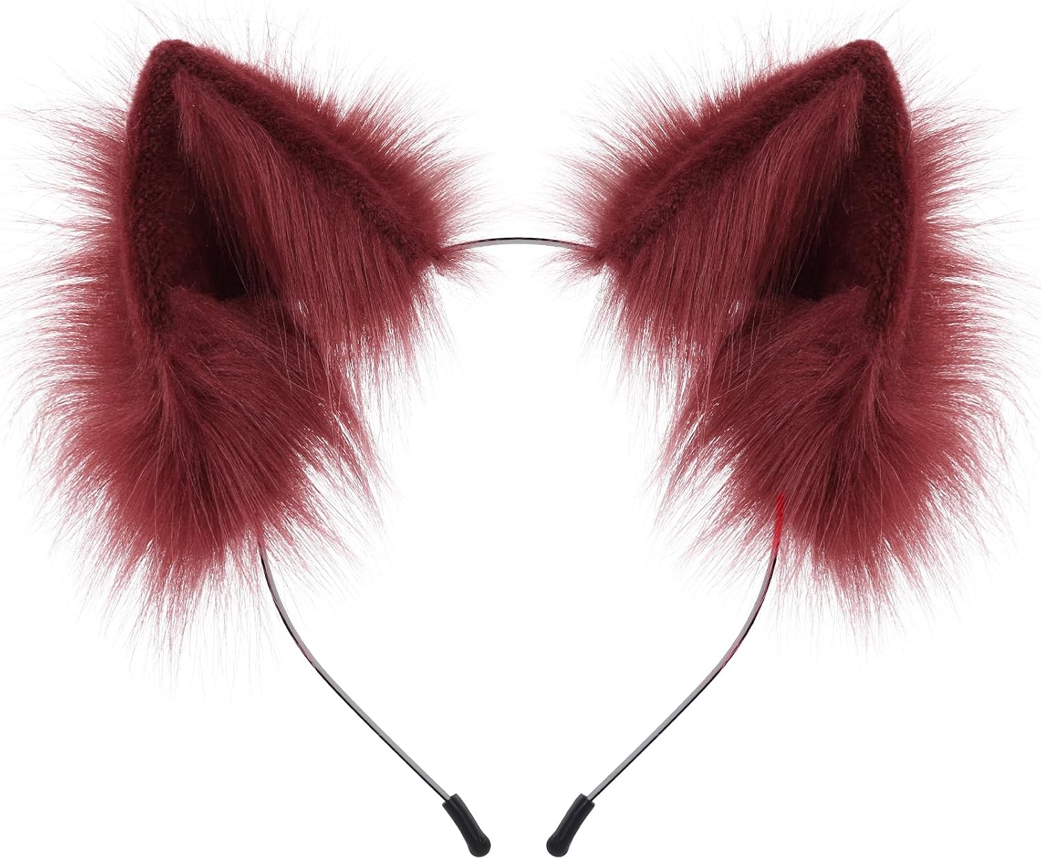 HAOAN Handmade Faux Fur Animal Cat Ears Headband Furry Fox Wolf Hairhoop Headwear Costume Accessory