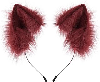 Handmade Faux Fur Animal Cat Ears Headband Furry Fox Wolf Hairhoop Headwear Costume Accessory