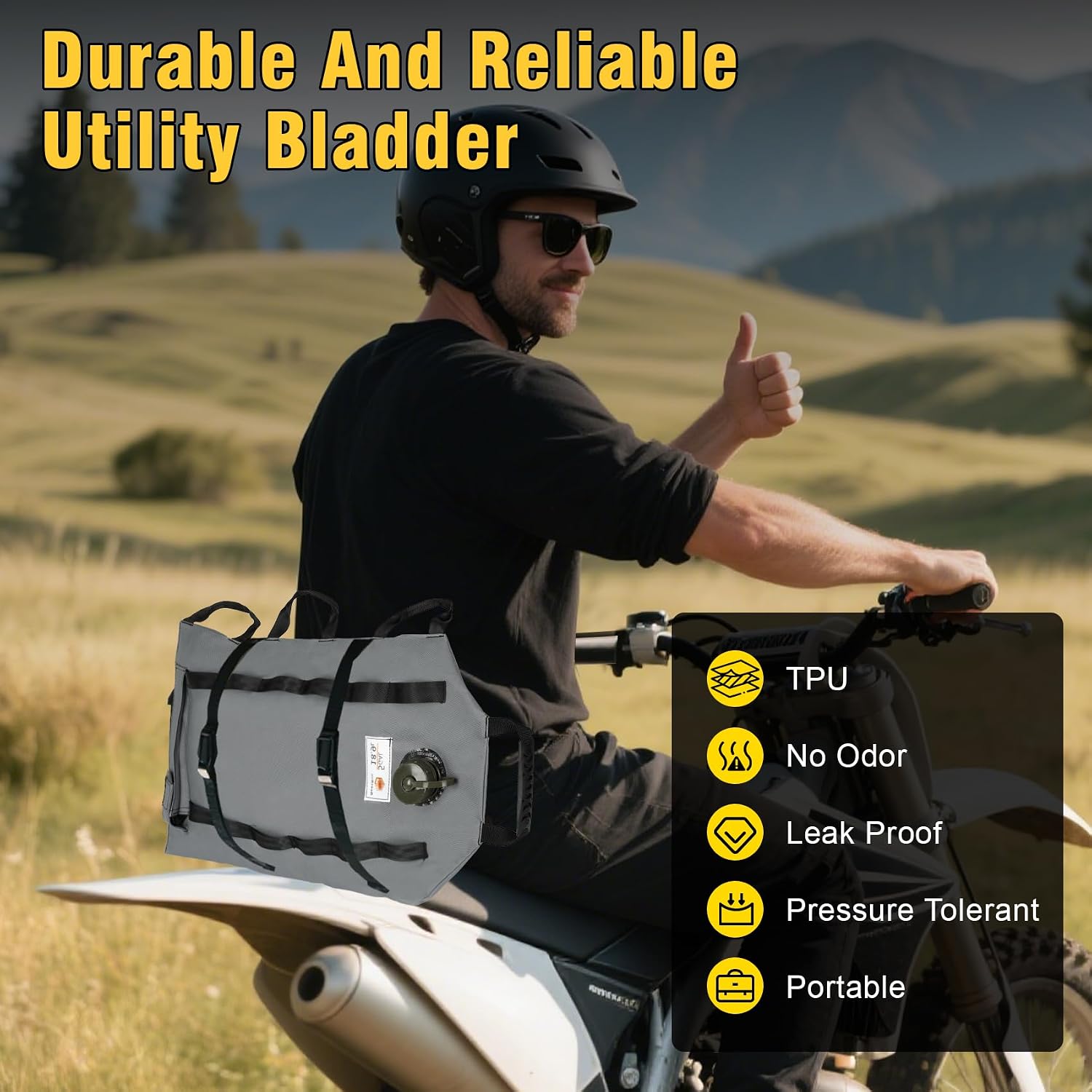 5 Gallon Armadillo Bag, Double Wear Resistant Collapsible Utility Bladder for Safe Transportation and Storage of Automotive Fluids, for Motorcycles, ATVs, UTVs