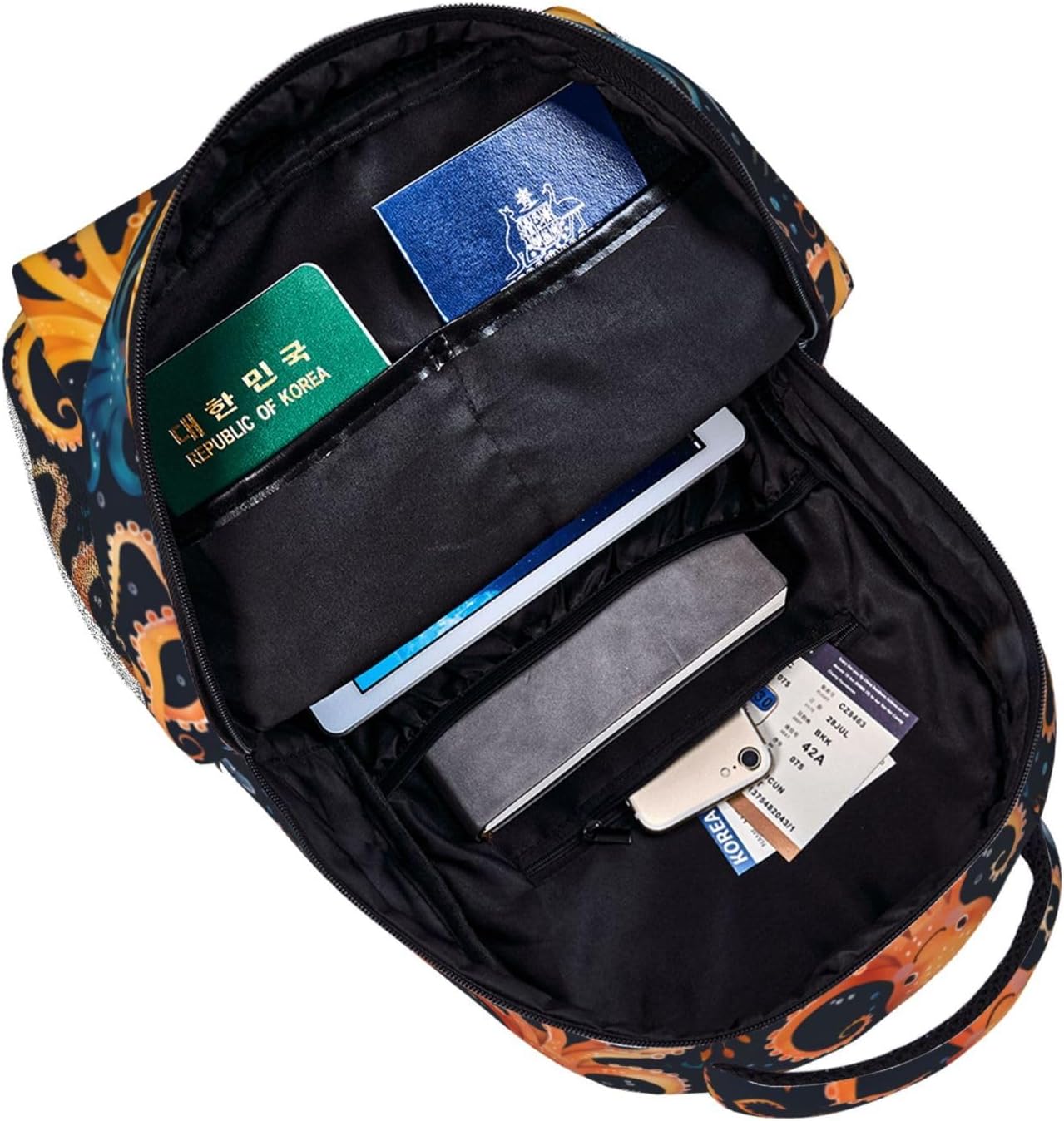 Vibrant Octopus Backpack, Travel School Laptop Polyester Colorful Octopus Backpacks for Women Kids, Work Sports Back Pack Casual Daypack, Lightweight Rucksack Gifts for Gym Camping Hiking - Image 4